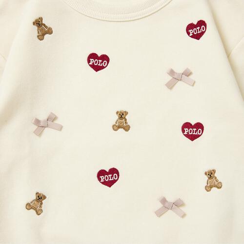 POLO BCS ハート刺繍トレーナー アイボリー×90cm ベビーザらス限定