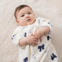 ２WAYドレスオール フリース リボン柄 グレー×50-60cm