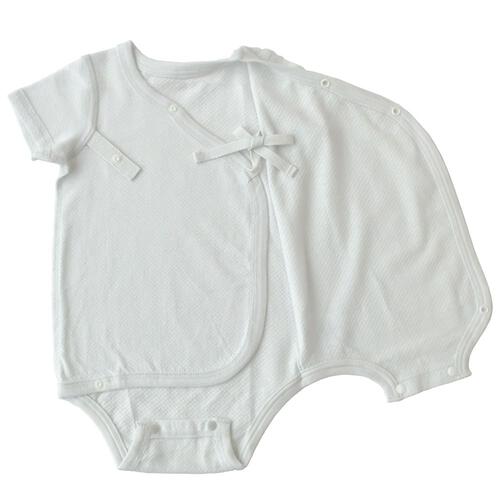 半袖打ち合わせロンパース肌着 2枚組 涼感シースルー(ピンク×70cm) ベビーザらス限定