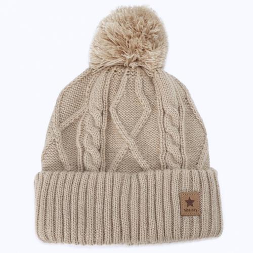 ケーブルニット帽 ミディアムベージュ×48-50cm ベビーザらス限定