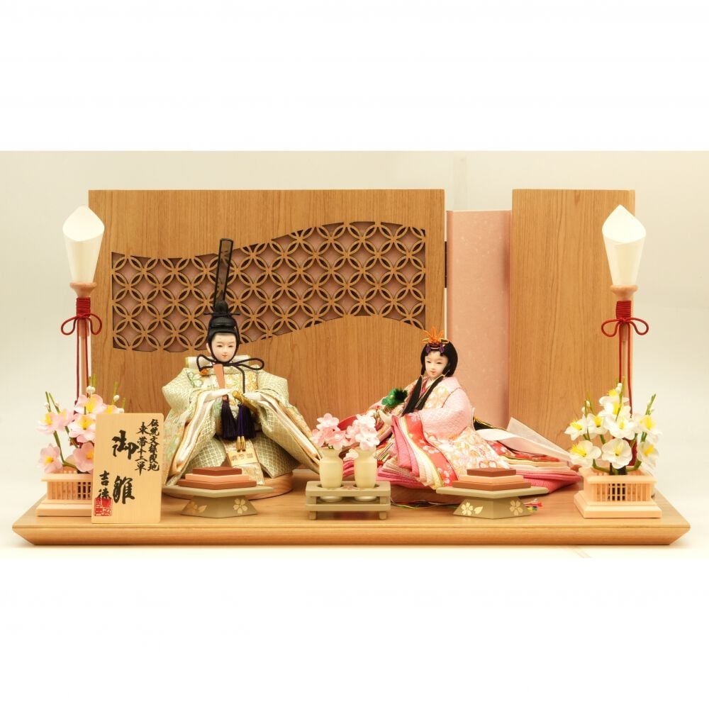 雛人形】親王飾り「七宝透かし屏風木目調」（605837） | マタニティ