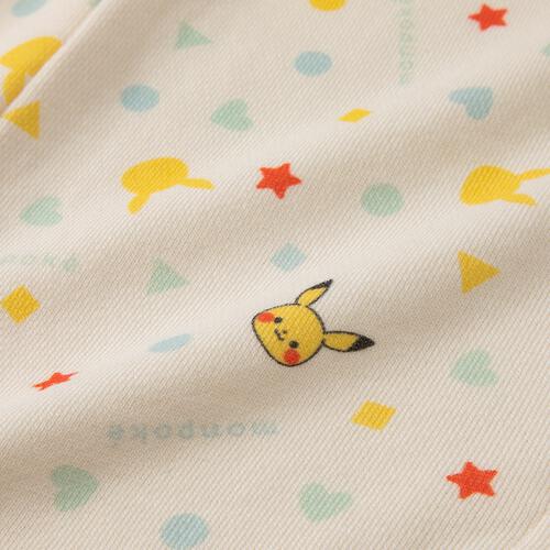 monpoke モンポケ 長袖ロンパース お尻ピカチュウ ナチュラル×80cm