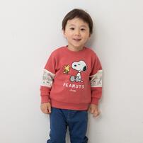 SNOOPY スヌーピー トレーナー 袖切替 レッド×90cm ベビーザらス限定