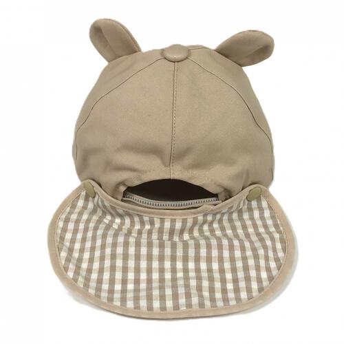 POLOBCS クマ耳キャップ 日よけ付き ミディアムベージュ&times;44cm 