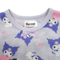 クロミ 半袖パジャマ メッシュ 総柄丸首 パープル&times;120cm