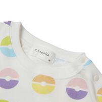 monpoke モンポケ トレーナー 総柄 はみだしアップリケ ピカチュウ ホワイト&times;90cm