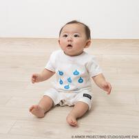 ドラクエベビー＆キッズ 刺繍半袖ロンパース スライム ホワイト&times;80cm