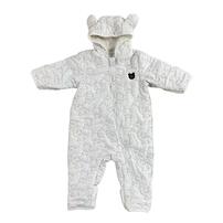 ジャンプスーツ くまみみ クマ柄 ホワイト×70cm