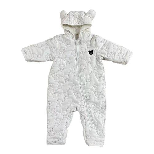 ジャンプスーツ くまみみ クマ柄 ホワイト×70cm