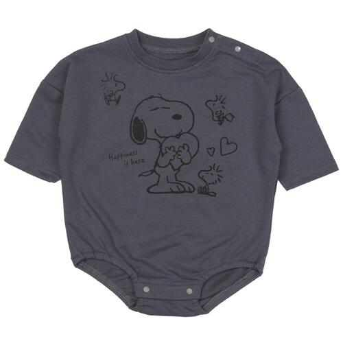 SNOOPY 長袖ボディースーツ  スヌーピー チャコール×60-70cm ベビーザらス限定