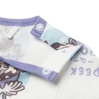 ディズニー 半袖ボディスーツ 総柄 ブー ホワイト&times;70cm