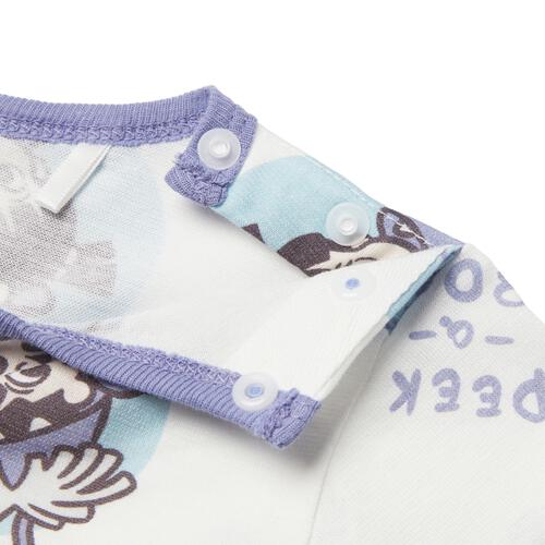 ディズニー 半袖ボディスーツ 総柄 ブー ホワイト&times;70cm