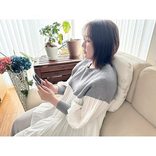 丸ごと洗える円座クッション 星柄 ベージュ 40×40cm