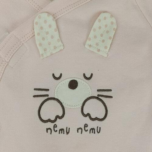 ストレッチカバーオール ウサギ(ピンク×60-70cm)