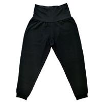 マタニティパンツ  ストレッチリップルリブ ジョガーパンツ ブラック×m