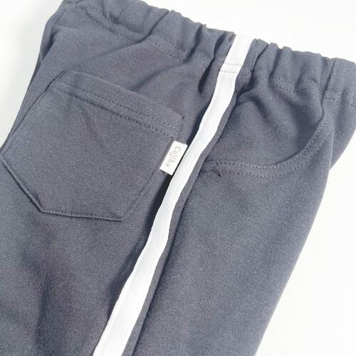 COJIKA 10分丈デイリーパンツ ライン入り ミニ裏毛 ブラック&times;90cm ベビーザらス限定