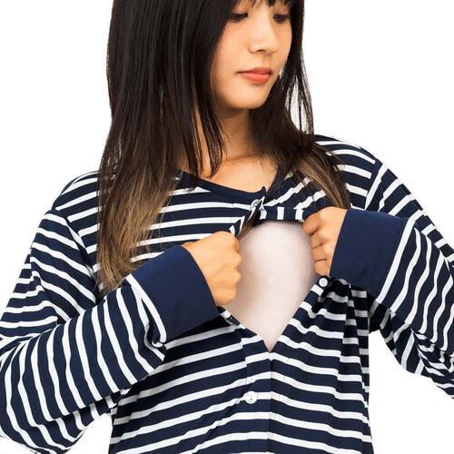 ふんわりやわらからくちんパジャマ(ネイビー×M-L)