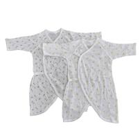 新生児肌着 コンビ肌着 ２枚組 ヒヨコ×街柄 ホワイト×50-70cm