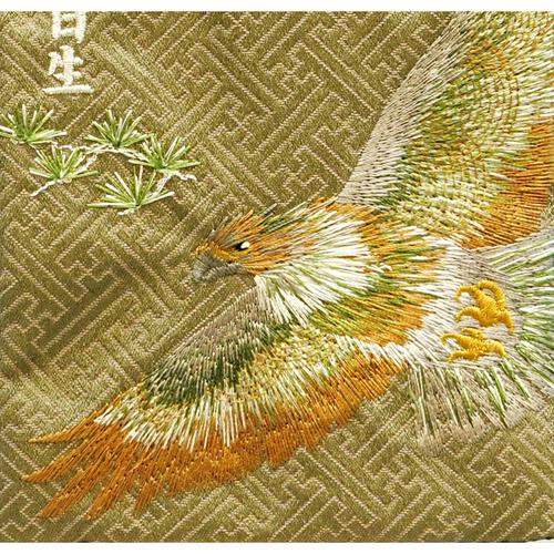 名前旗刺繍 小 「オリーブグリーン　松鷹」（550696）