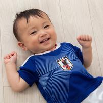 半袖ユニホームロンパース サッカー日本代表ver. メッシュ ブルー&times;80cm