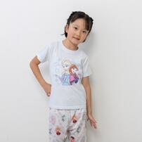 ディズニー 長袖前開きパジャマ＋半袖Ｔシャツセット アナと雪の女王 サックス&times;110cm ベビーザらス限定
