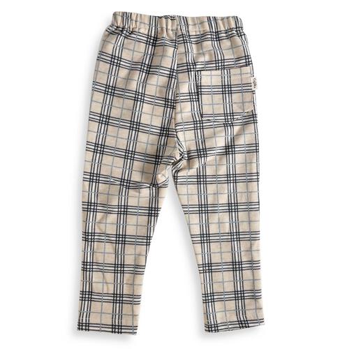 ベビーザらス限定　COJIKA 10分丈デイリーストレッチパンツ 格子柄　ミニ裏毛(グレー×100ｃｍ)