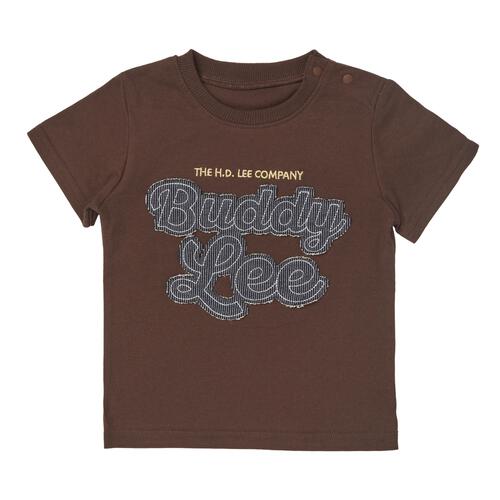 BUDDYLEE 半袖Ｔシャツ デニムニットロゴ ブラウン&times;80cm
