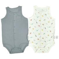 2枚組涼感袖なし前開きロンパース肌着 シースルー 車 ブルー&times;80cm ベビーザらス限定