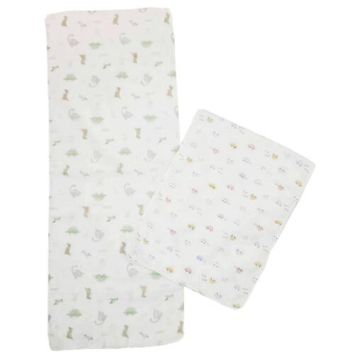 ガーゼ入浴布2枚組(恐竜&times;フリー) ベビーザらス限定