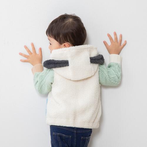 SNOOPY スヌーピー ベスト フード付き ナチュラル×95cm