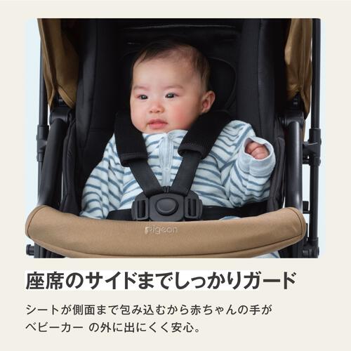 Pigeon ピジョン ランフィ RB5 (キャメル) A型ベビーカー 両対面式 オート4輪 小回りシングルタイヤ 1カ月～3歳頃対応