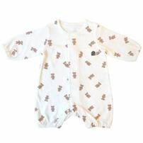 長袖前開きワンタッチロンパース クマ(ブラウン×50-60cm) ベビーザらス限定