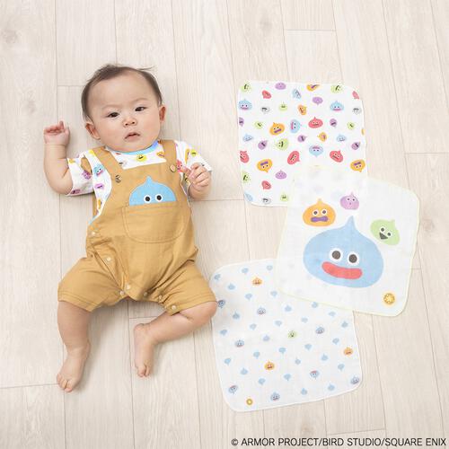 ドラクエベビー＆キッズ ３枚組ガーゼ スライムぴぴぴ ホワイト&times;フリー