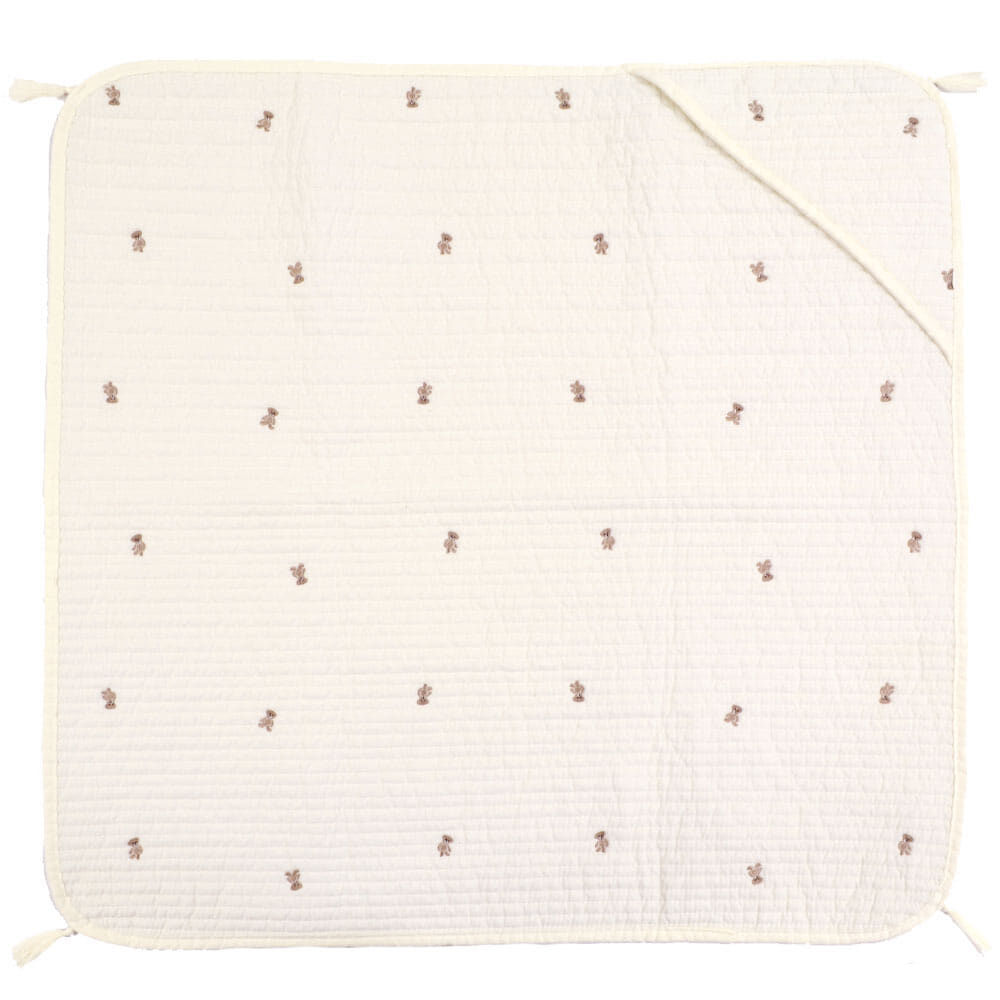 イブルおくるみ ストライプキルト クマ刺繍(ナチュラル) ベビーザらス