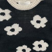 sophitica ニットジャガード デイジー ブラック×80cm