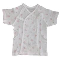 新生児肌着 短肌着 ２枚組 ハートウサギ×小花柄 ホワイト×50-60cm