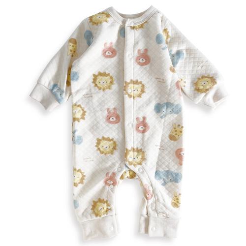 長袖カバーオール ニットキルト アニマル柄 アイボリー&times;70cm ベビーザらス限定