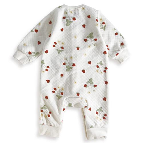 長袖カバーオール ニットキルト イチゴ柄 レッド×70cm ベビーザらス限定