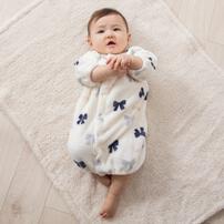 ２WAYドレスオール フリース リボン柄 グレー×50-60cm