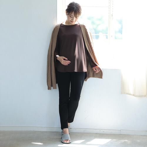 らくちんあったかシームレスレギンス ブラック×M-L