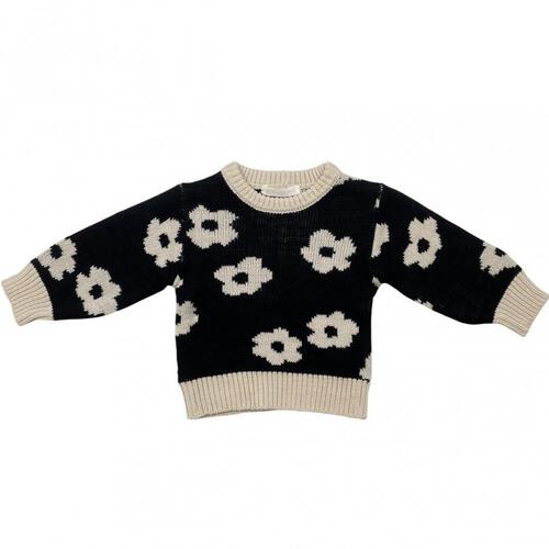 sophitica ニットジャガード デイジー ブラック×80cm