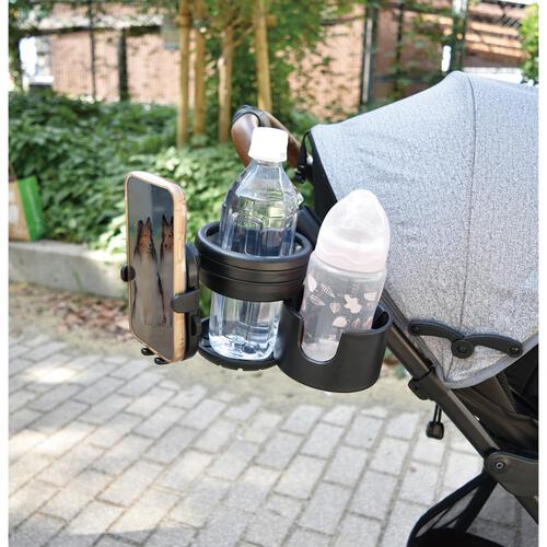 Rebalo（リバロ） 2ドリンクホルダースマホスタンド付 ブラック 【ベビーカーアクセサリー】