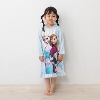 Disney ディズニー アナと雪の女王 長袖ナイトドレス フリル付き エルサ サックス×120cm ベビーザらス限定