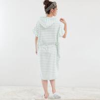 バスローブポンチョ（グリーン）(グリーン×M-L)