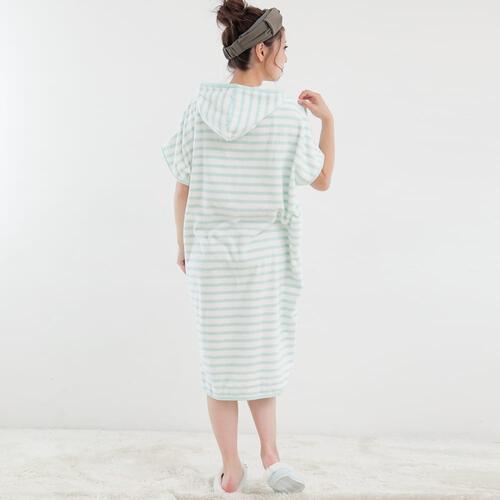 バスローブポンチョ（グリーン）(グリーン×M-L)