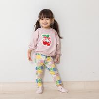 COJIKA プリントアップリケデイリートレーナー 裏毛 チェリー ピンク×80cm ベビーザらス限定