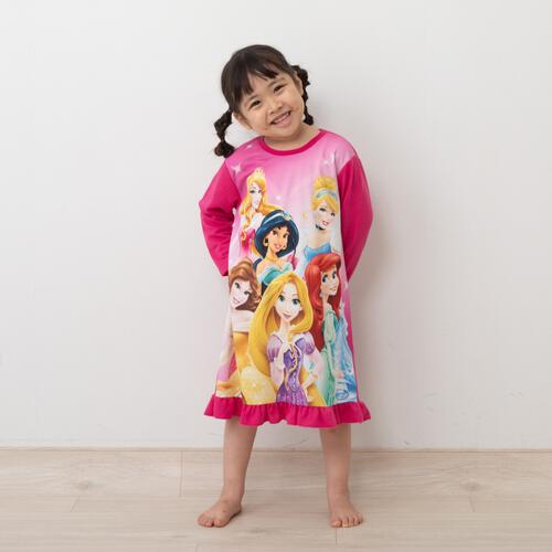 Disney ディズニー 長袖ナイトドレス フリル付き プリンセス ピンク×110cm ベビーザらス限定