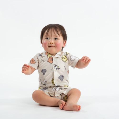 Miffy ミッフィー 半袖カバーオール(ライトベージュ×70-80cm) ベビーザ 
