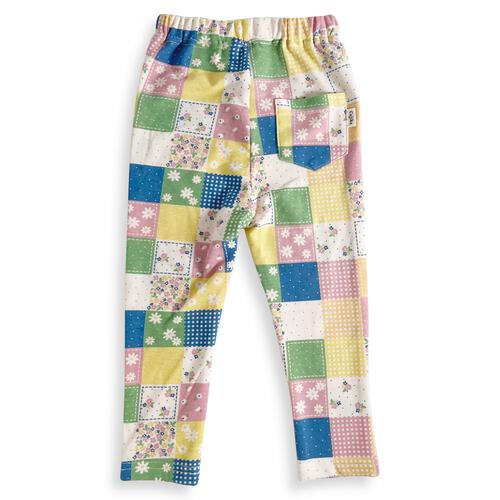 ベビーザらス限定　COJIKA 10分丈デイリーストレッチパンツ パッチワーク柄 ミニ裏毛(ベージュ&times;100ｃｍ)