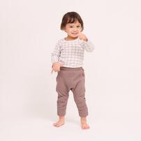 長袖シャツ肌着2枚組 スムス ドングリ×チェック グレー×90cm ベビーザらス限定